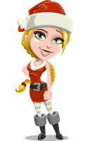 Cute Christmas Girl Cartoon Vector Character AKA Mary Mistletoe